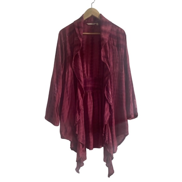 Soft Surroundings Pink Tie Dye Bali Cardigan Top Size Small - Picture 2 of 7